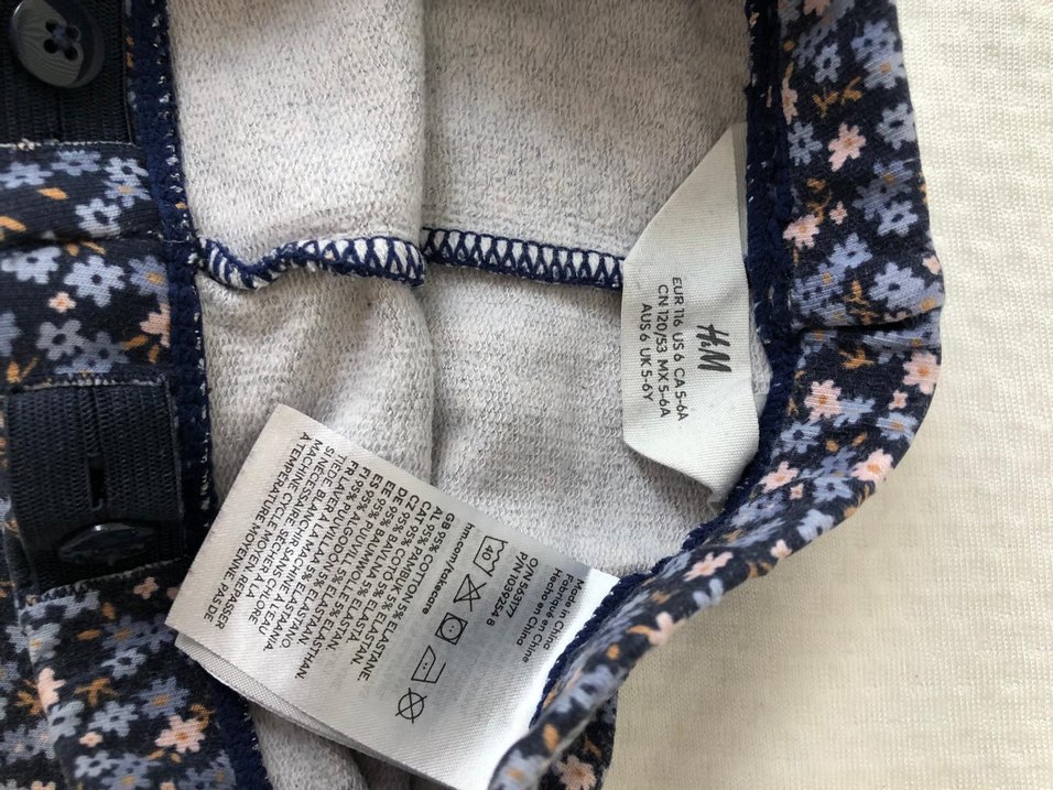 Kız Çocuk Mavi Çiçek Desenli Tayt 5-6 yaş - Görsel 2