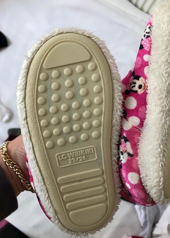 Kız Çocuk Pembe Minnie Mouse Sıcak Panduf - Görsel 3