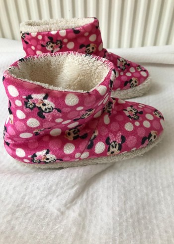 Kız Çocuk Pembe Minnie Mouse Sıcak Panduf - Görsel 2