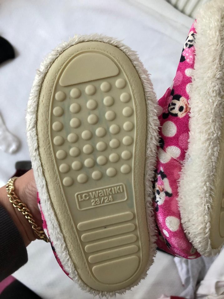 Kız Çocuk Pembe Minnie Mouse Sıcak Panduf - Görsel 3