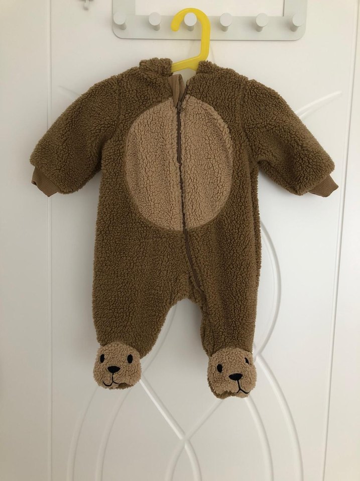 Kahverengi Kürklü Bebek Tulumu - Görsel 2