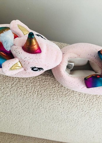 Pembe Unicorn Desenli Kız Çocuk Terlik - Görsel 2