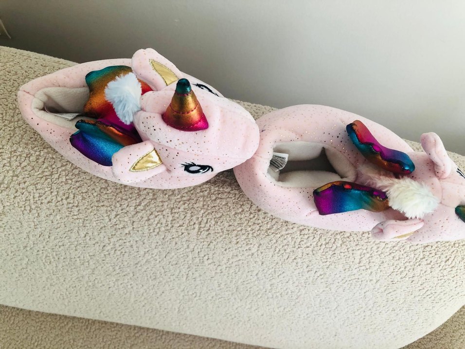 Pembe Unicorn Desenli Kız Çocuk Terlik - Görsel 2