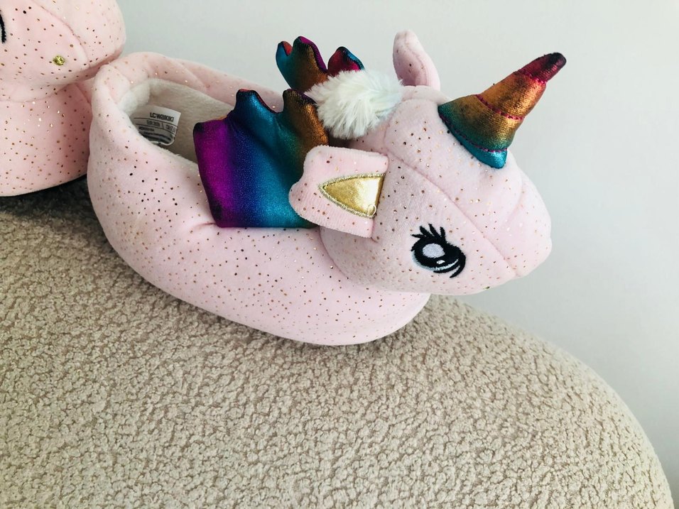 Pembe Unicorn Desenli Kız Çocuk Terlik - Görsel 3