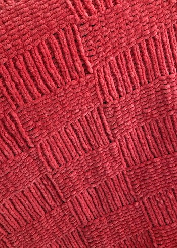 Parlak Kırmızı yumuşak Örgü Çocuk Battaniyesi - Görsel 2