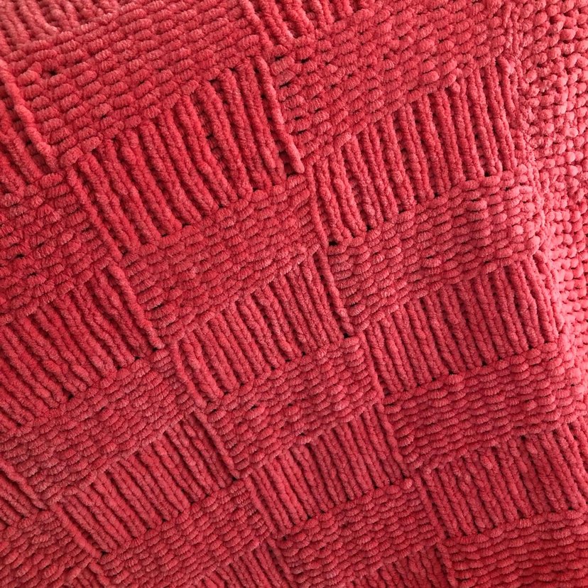 Parlak Kırmızı yumuşak Örgü Çocuk Battaniyesi - Görsel 2