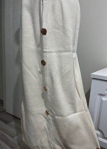 Düğmeli Bej Kadın ikili takım - Görsel 5