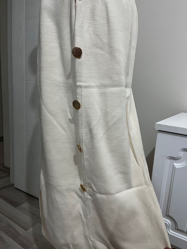 Düğmeli Bej Kadın ikili takım - Görsel 5