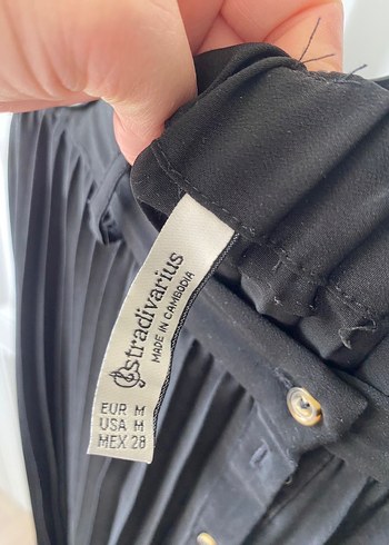 Stradivarius Siyah  Pilili Uzun Etek - Görsel 4