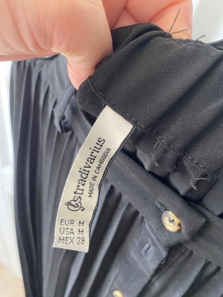 Stradivarius Siyah  Pilili Uzun Etek - Görsel 4