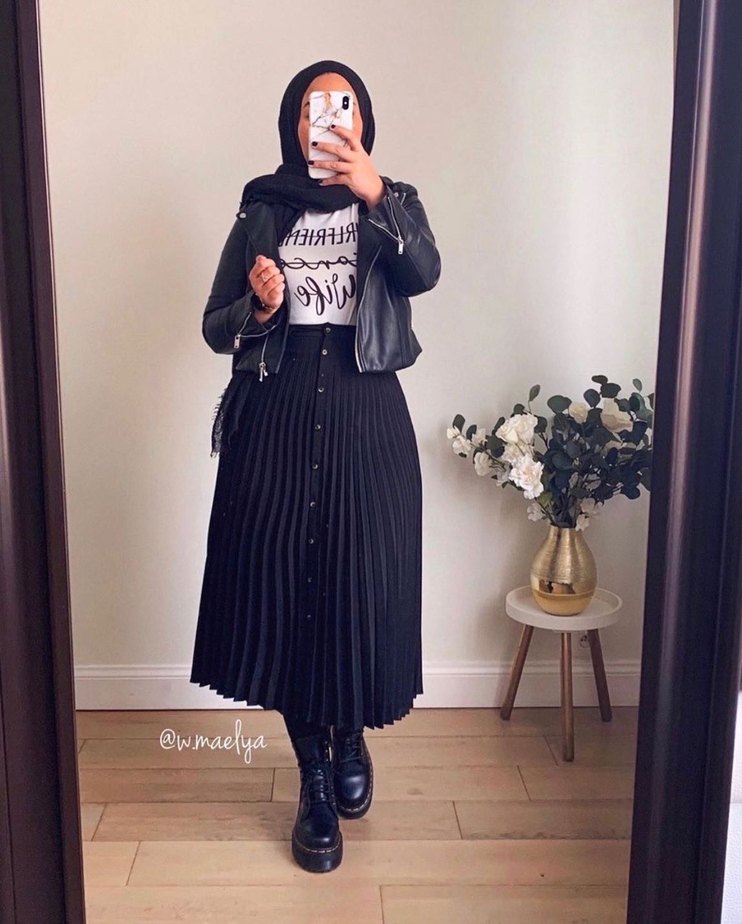 Stradivarius Siyah  Pilili Uzun Etek - Görsel 2