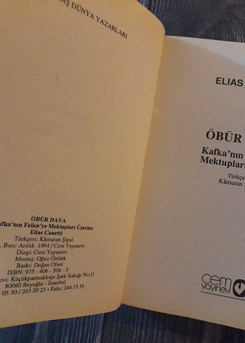 Beden Öbür Dava - Kafka'nın Felice'ye Mektupları Üzerine