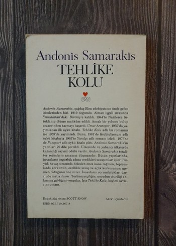 Andonis Samarakis - Tehlike Kolu Romanı