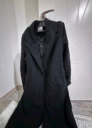 Uzun Siyah Kadın Kaban - Görsel 2