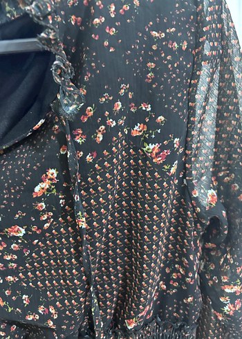 Bohem Siyah Uzun Kollu Desenli Elbise - Görsel 2