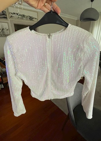 Parlak crop fermuarlı - Görsel 2