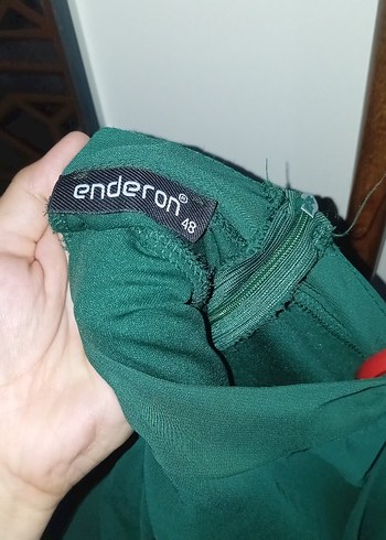 48 Beden Koyu Yeşil Uzun Drapeli Kadın Elbise