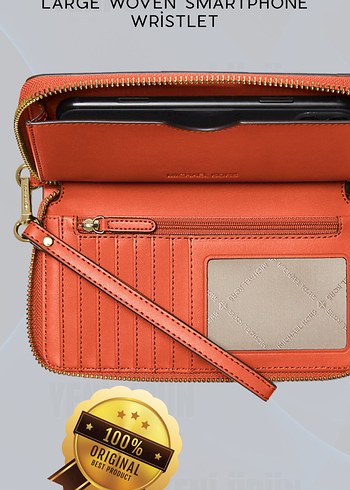 Beden Michael Kors Turuncu Deri Fermuarlı Cüzdan