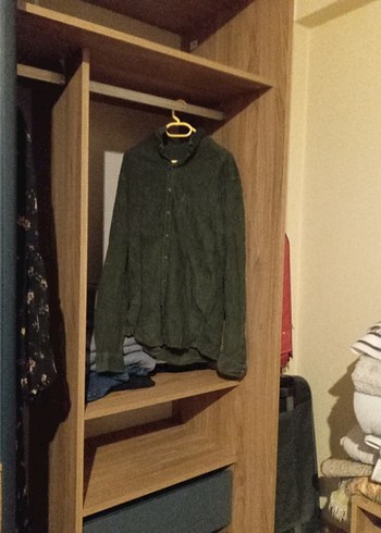 Erkek kadife Gömlek, Uzun Kollu, yeşil - Görsel 2