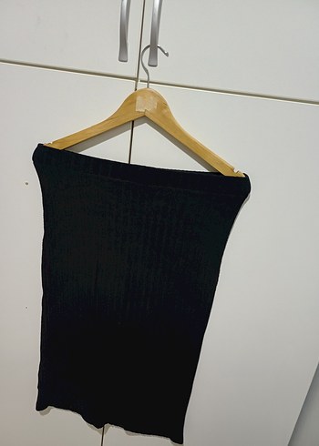 Düğmeli Siyah Midi Kadın Etek - Görsel 2