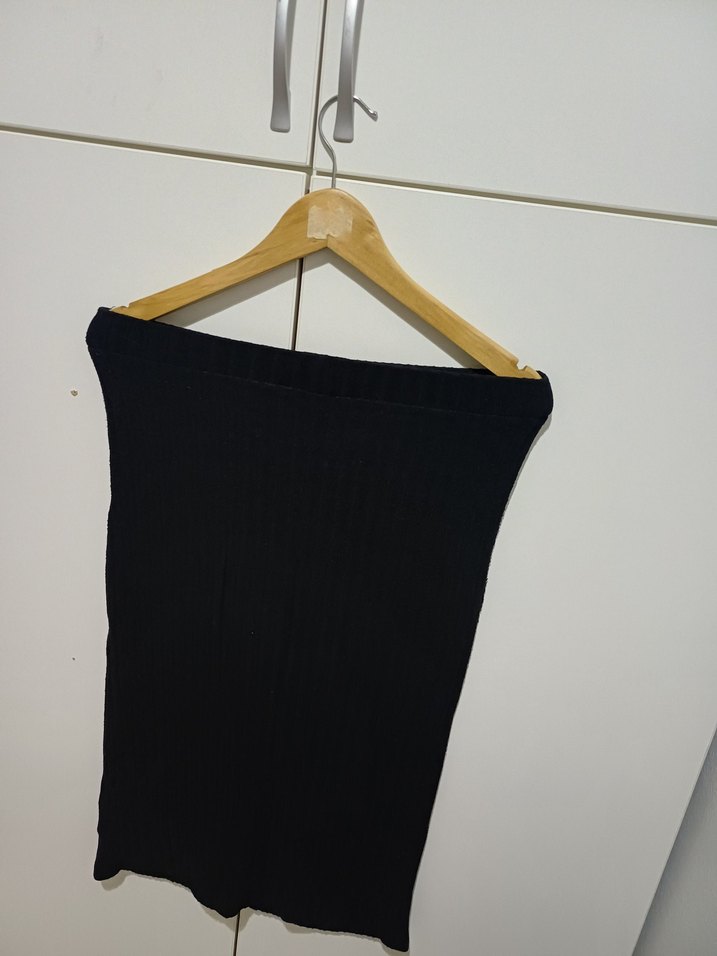 Düğmeli Siyah Midi Kadın Etek - Görsel 2