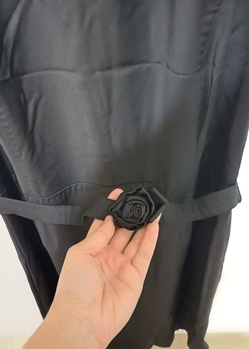 Siyah Kemerli kısa Kollu Kadın Elbise - Görsel 4