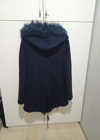 Kürklü Lacivert Kadın Kaban - Görsel 3