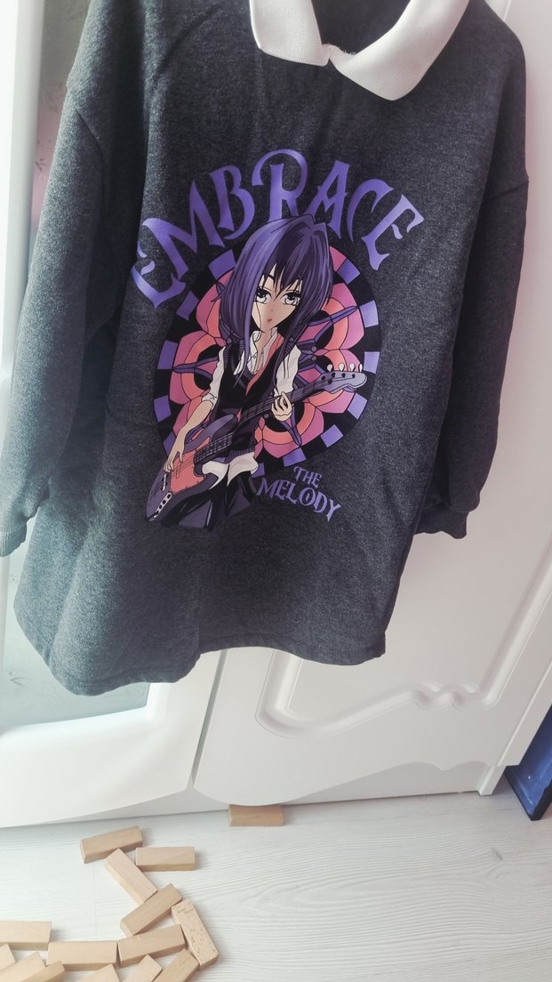 Mor Baskılı Gotik Uzun Kollu kız çocuk Elbise - Görsel 2