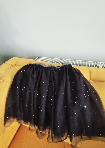 Kız Çocuk Siyah Nakışlı Gotik Etek - Görsel 2