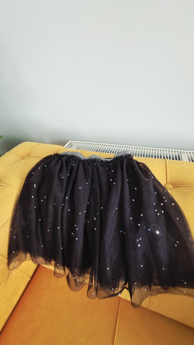 Kız Çocuk Siyah Nakışlı Gotik Etek - Görsel 2