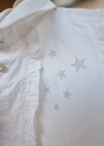 Kısa Kollu Beyaz Keten Kız Bluzu - Görsel 5