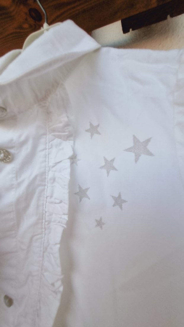 Kısa Kollu Beyaz Keten Kız Bluzu - Görsel 5