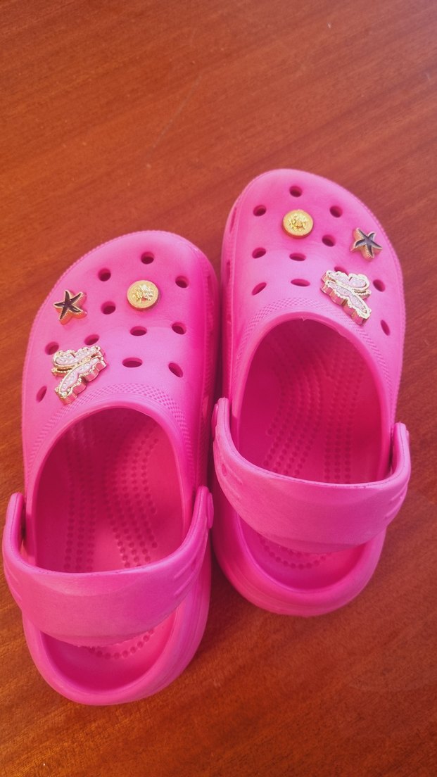 Pembe Düğmeli çocuk  Terlik - Görsel 2