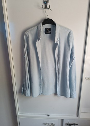 Beyaz Regular Fit Keten Uzun Kollu Gömlek