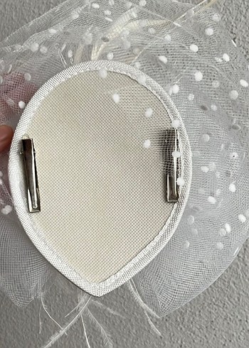 Beden beyaz Renk Dantel Detaylı Beyaz Gelin Şapkası
