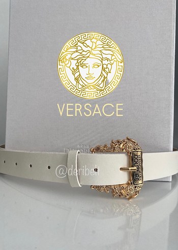 Versace Beyaz Deri Kemer