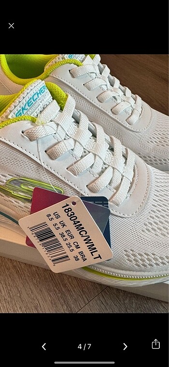 38,5 Beden beyaz Renk Skechers Orijinal Amerika?dan Spor Ayakkabı