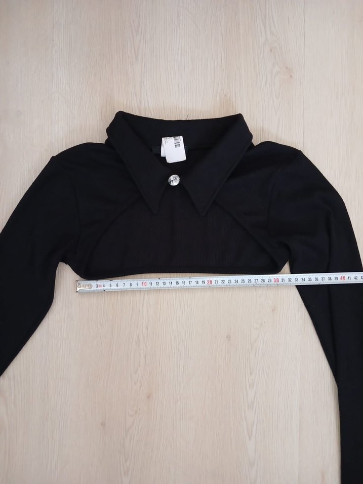 Kadin Siyah Uzun Kollu Bolero - Görsel 2