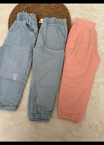 LC Waikiki Kız Çocuk Pastel Renkli Bol Kesim Denim Pantolon