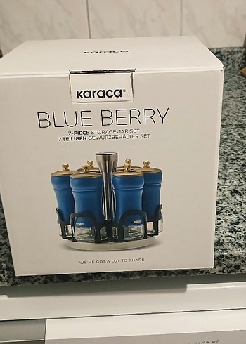 karaca cam Mavi Kapaklı Döner Baharatlık Seti - Görsel 2