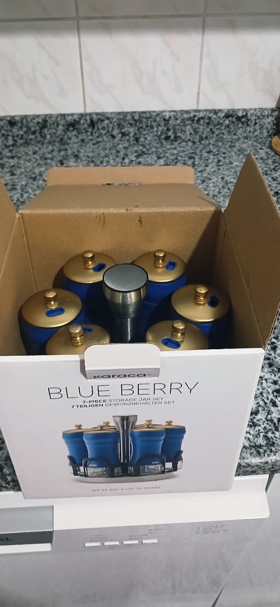 karaca cam Mavi Kapaklı Döner Baharatlık Seti - Görsel 3