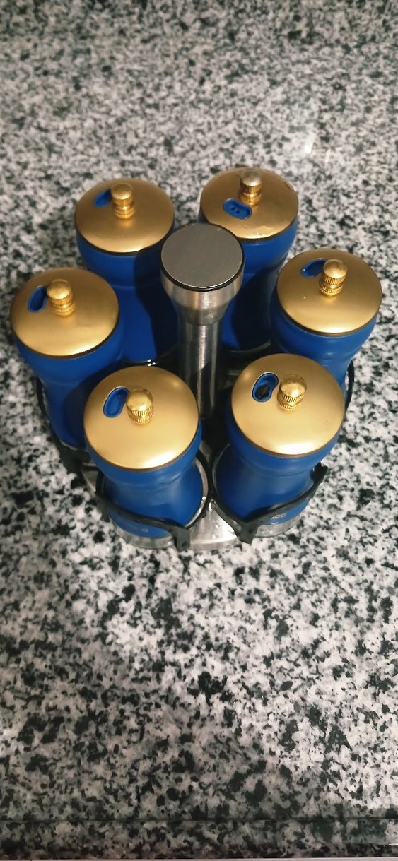 karaca cam Mavi Kapaklı Döner Baharatlık Seti - Görsel 4