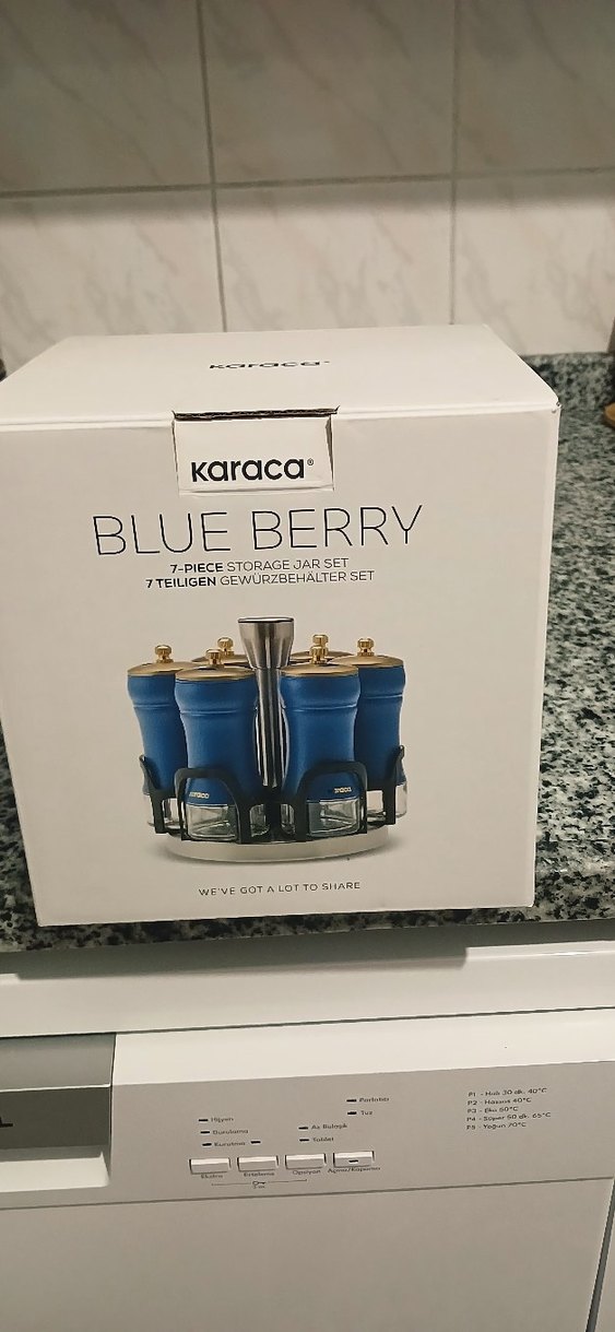 karaca cam Mavi Kapaklı Döner Baharatlık Seti - Görsel 2