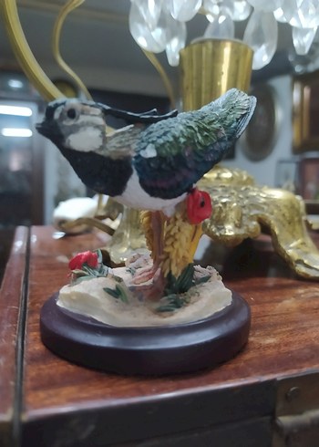 Vintage 2000 li Yıllar Damgalı El Boyama Kuş Figürlü 7*9 cm - Görsel 2