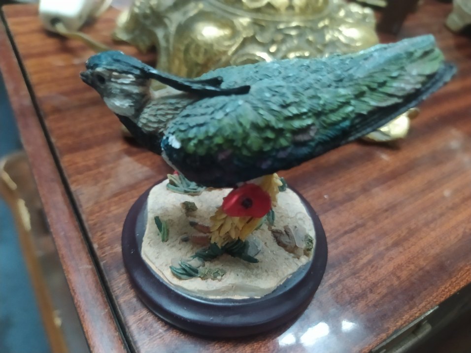 Vintage 2000 li Yıllar Damgalı El Boyama Kuş Figürlü 7*9 cm - Görsel 4