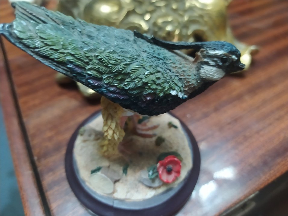 Vintage 2000 li Yıllar Damgalı El Boyama Kuş Figürlü 7*9 cm - Görsel 3