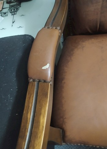 Beden kahverengi Renk Kahverengi Parlak Deri Ofis Koltuğu