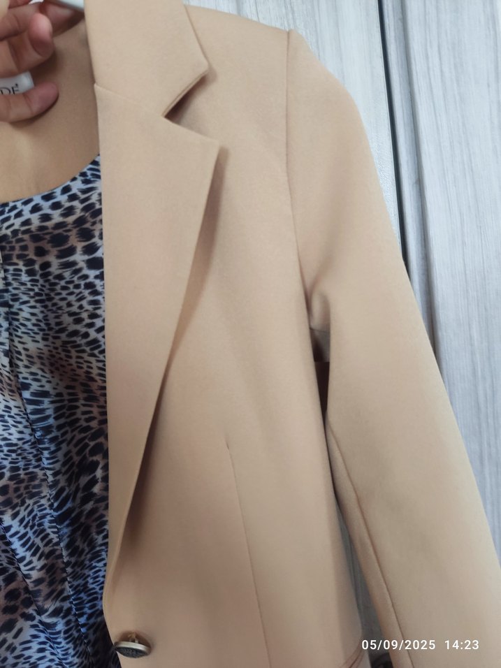 Camel Renkli Midi Kadın Blazer Ceket - Görsel 5