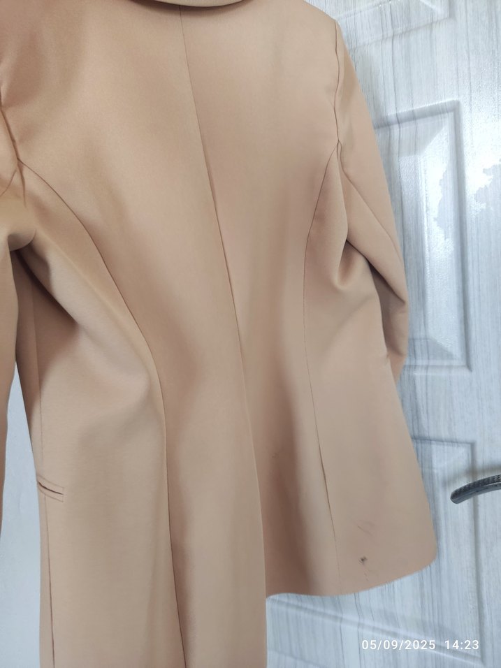 Camel Renkli Midi Kadın Blazer Ceket - Görsel 4