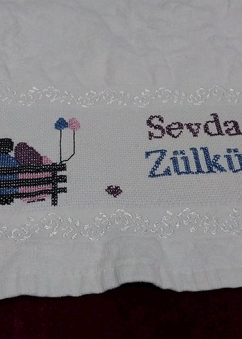 Diğer Nakışlı Bej Mutfak Havlusu Etamin Havlu